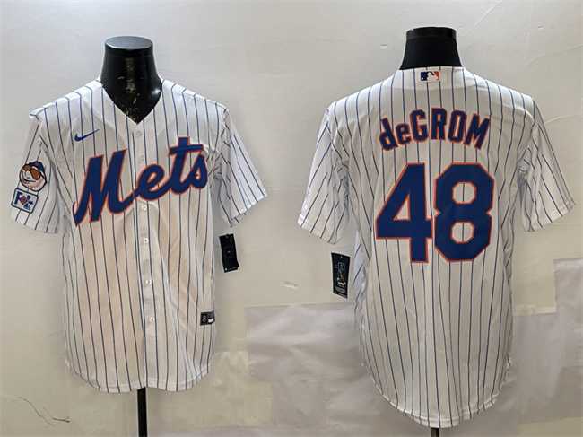 Men%27s New York Mets #48 Jacob DeGrom White 2025 Spring Training Cool Base Stitched Jersey->new york yankees->MLB Jersey